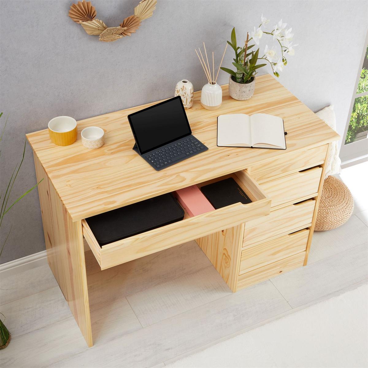 SCHREIBTISCH HUGO natur - Naturfarben, Holz (54/114/76cm) - IDIMEX