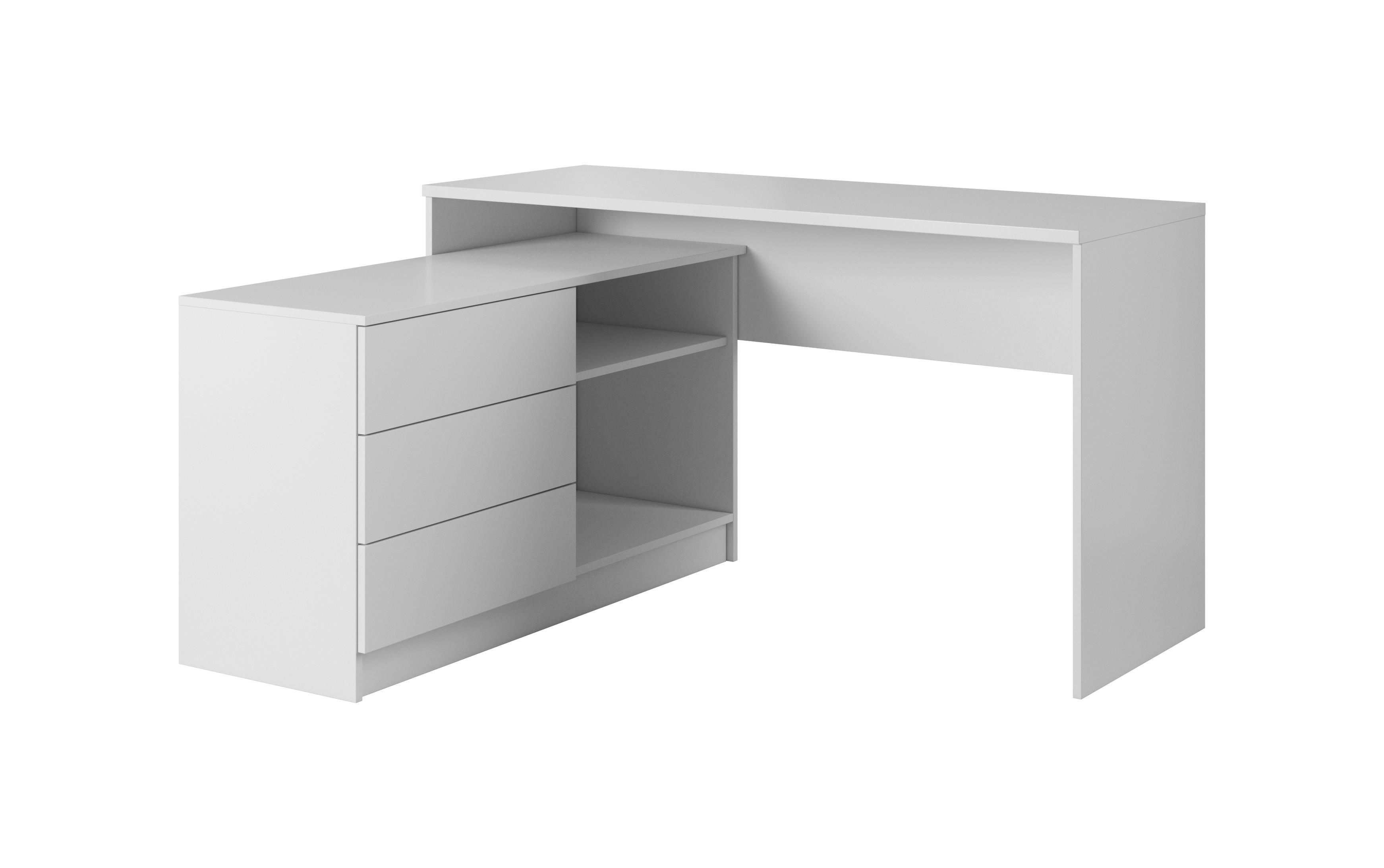 SCHREIBTISCH AURELIO 138,2x50,4x76 cm Bürotisch Computertisch, Weiß - Weiß, Holzwerkstoff (50.4/138.2/76cm) - MASSENO