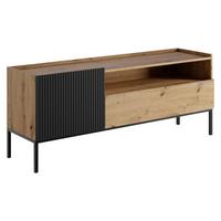 TV-ELEMENT Como 150 1D1SZ - Schwarz/Eiche Artisan, Holzwerkstoff/Metall (150/60/42cm) - MIRJAN24