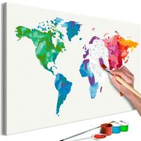 MALEN NACH ZAHLEN 50/40 cm - Multicolor, Textil (1.4/40cm) - KUNSTLOFT