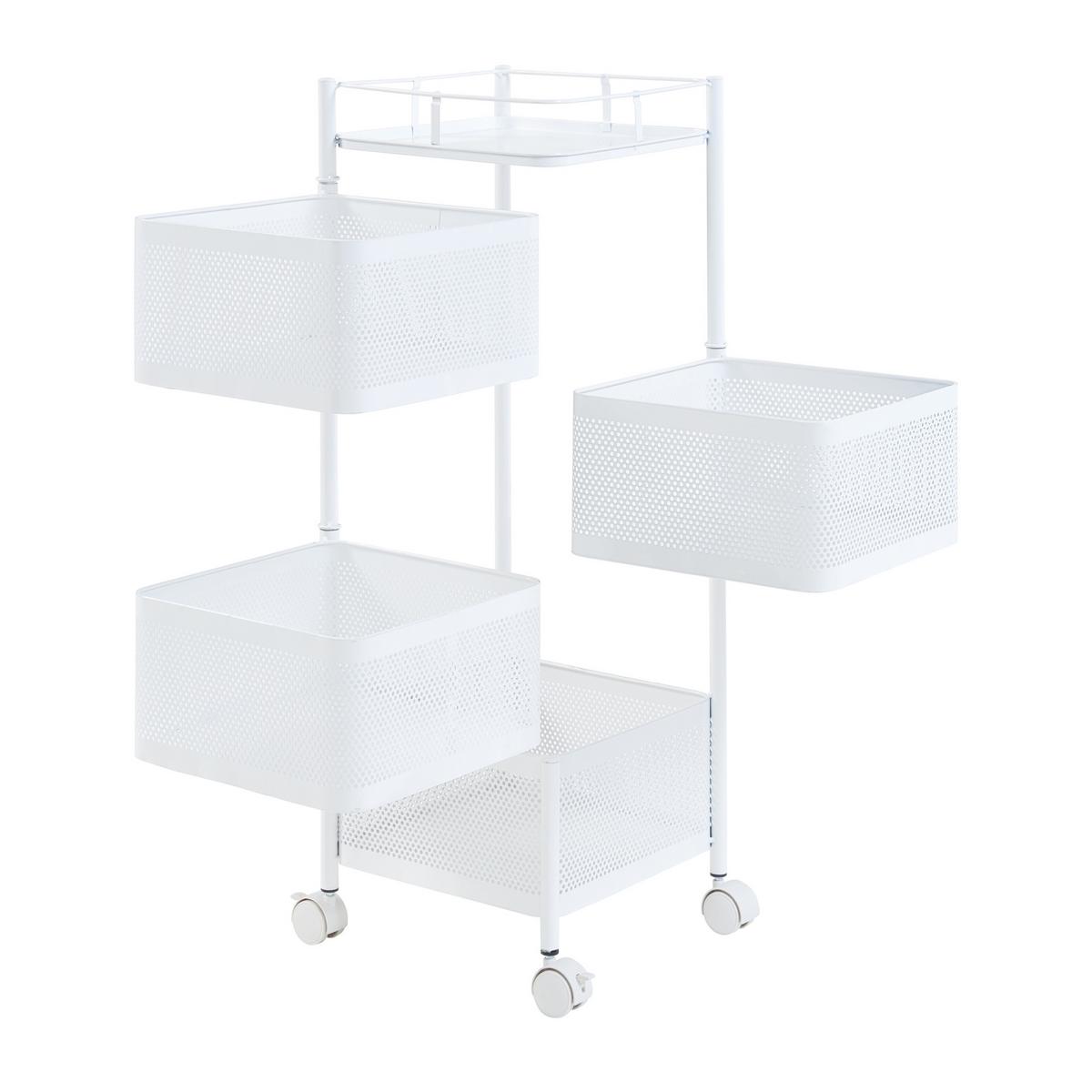 ROLLWAGEN Sunndal - Weiß, Metall (27/79.5/27cm) - [en.casa]