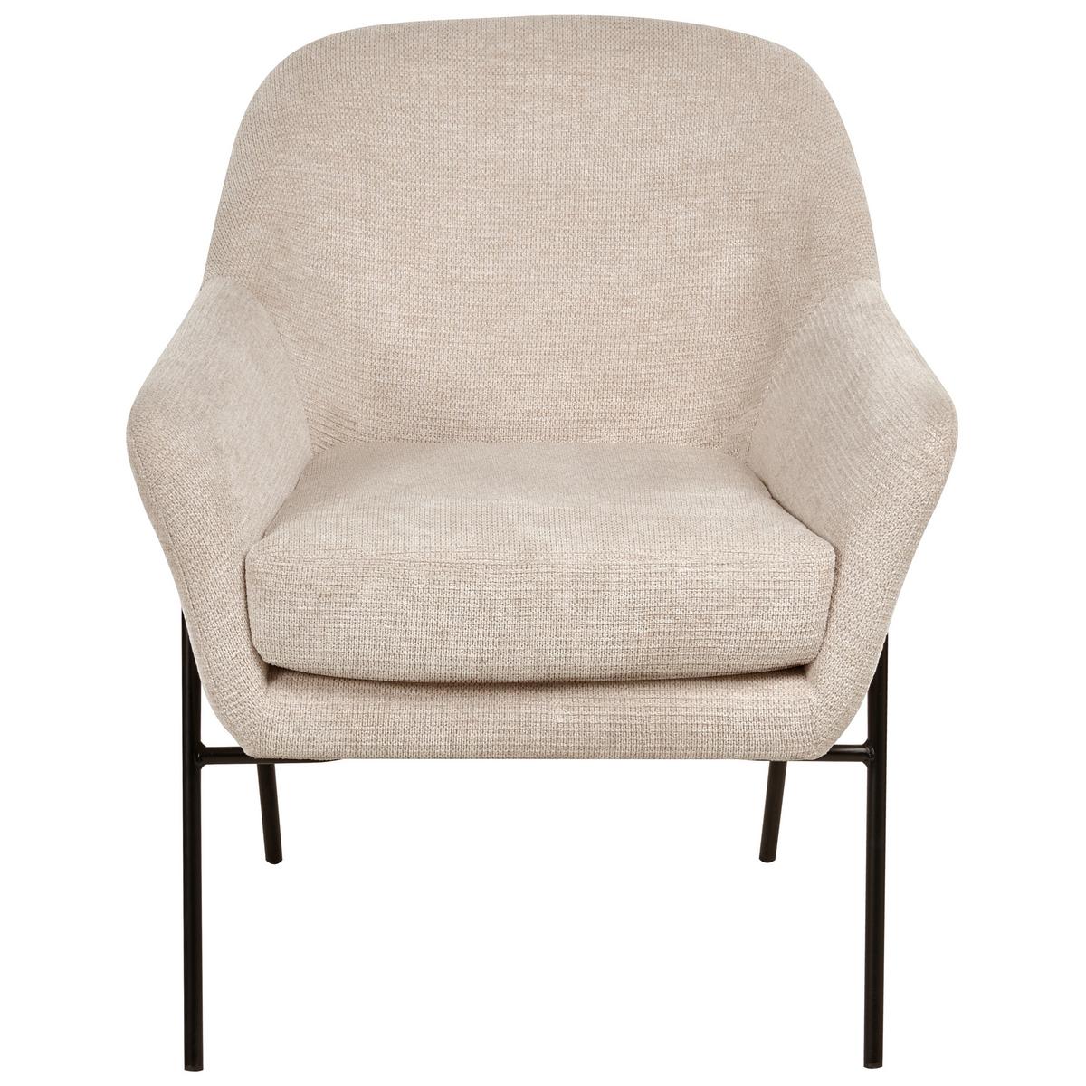 SESSEL Beige Veddige - Beige/Schwarz, Textil (74/85/82cm) - Beliani