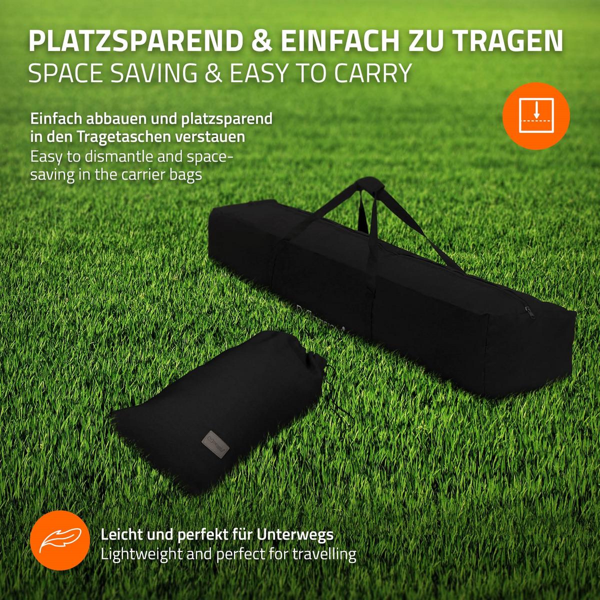 HÄNGEMATTE Doppel Schwarz mit Stahlgestell - Schwarz, Metall (99/98/255cm) - ML-DESIGN