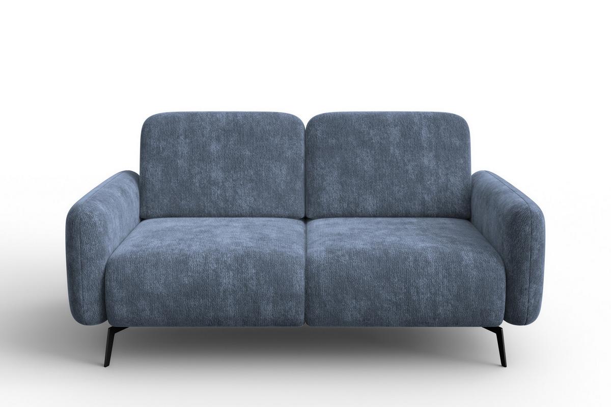 SOFA FEBE 2-Sitzer, marineblauer Chenille-Stoff - Blau/Schwarz, Holz/Textil (160/82/96cm) - Wozimo