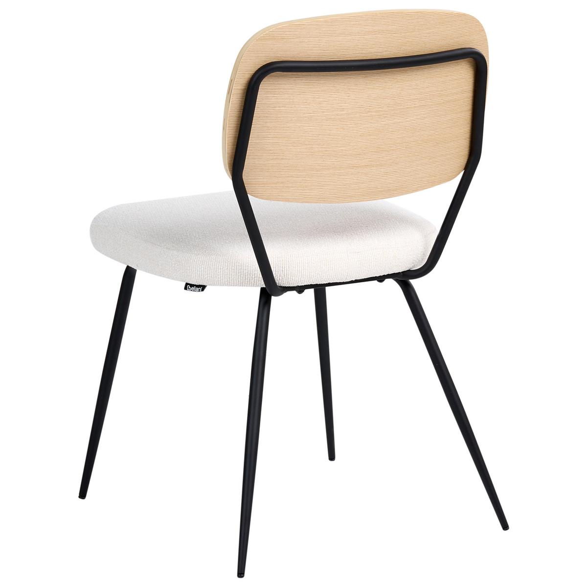 ESSZIMMERSTUHL 2er Set Bouclé Cremeweiß Eileen - Creme, Textil (45/80/57cm) - Beliani