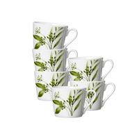 ESPRESSOTASSEN Evora weiß-grün 100 ml 6er Set - Weiß/Grün, Keramik (0.1L) - Ritzenhoff Breker