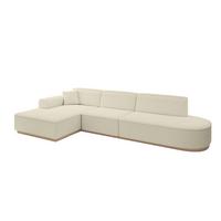 ECKSOFA Ottomane Links IREA-L2 - 327x165x80 cm Beige - Hellbraun/Creme, Holzwerkstoff/Textil (327/165cm) - ALTDECOR