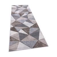 KURZFLORTEPPICH, geometrisch, aus Polypropylen, Florhöhe 9 mm, Braun-Beige, 80 x 300 cm - Beige, Textil (300/80cm) - KADIMA DESIGN