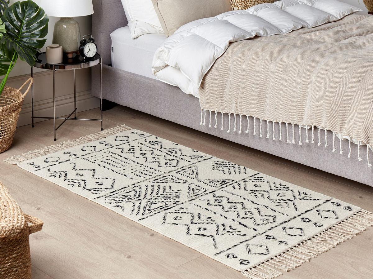 KURZFLOR-TEPPICH Alkent 150/80 cm - Weiß, Textil (80/150cm) - Beliani