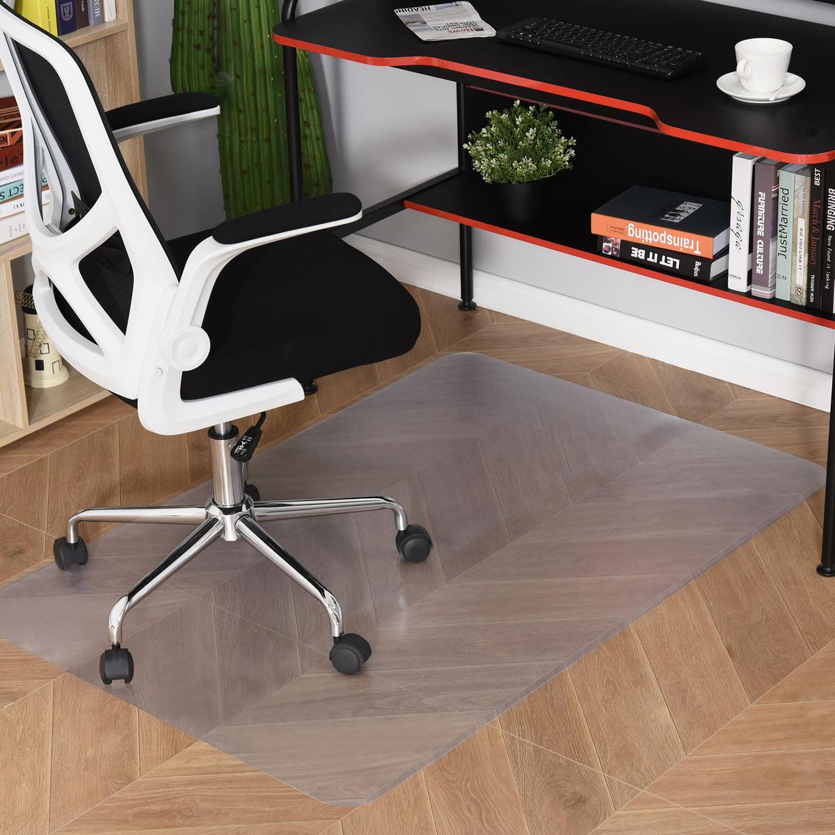 BODENSCHUTZMATTE, Bürostuhl Unterlage in Transparent, Kratzfest Stuhlunterlage - Transparent, Kunststoff (120/1/90cm) - HOMCOM