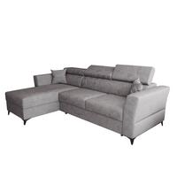 ECKSOFA L Form Ribella Grau 265/180/100 cm Links mit Schlaffunktion - Hellgrau/Schwarz, Textil/Metall (180/265cm) - AX Living