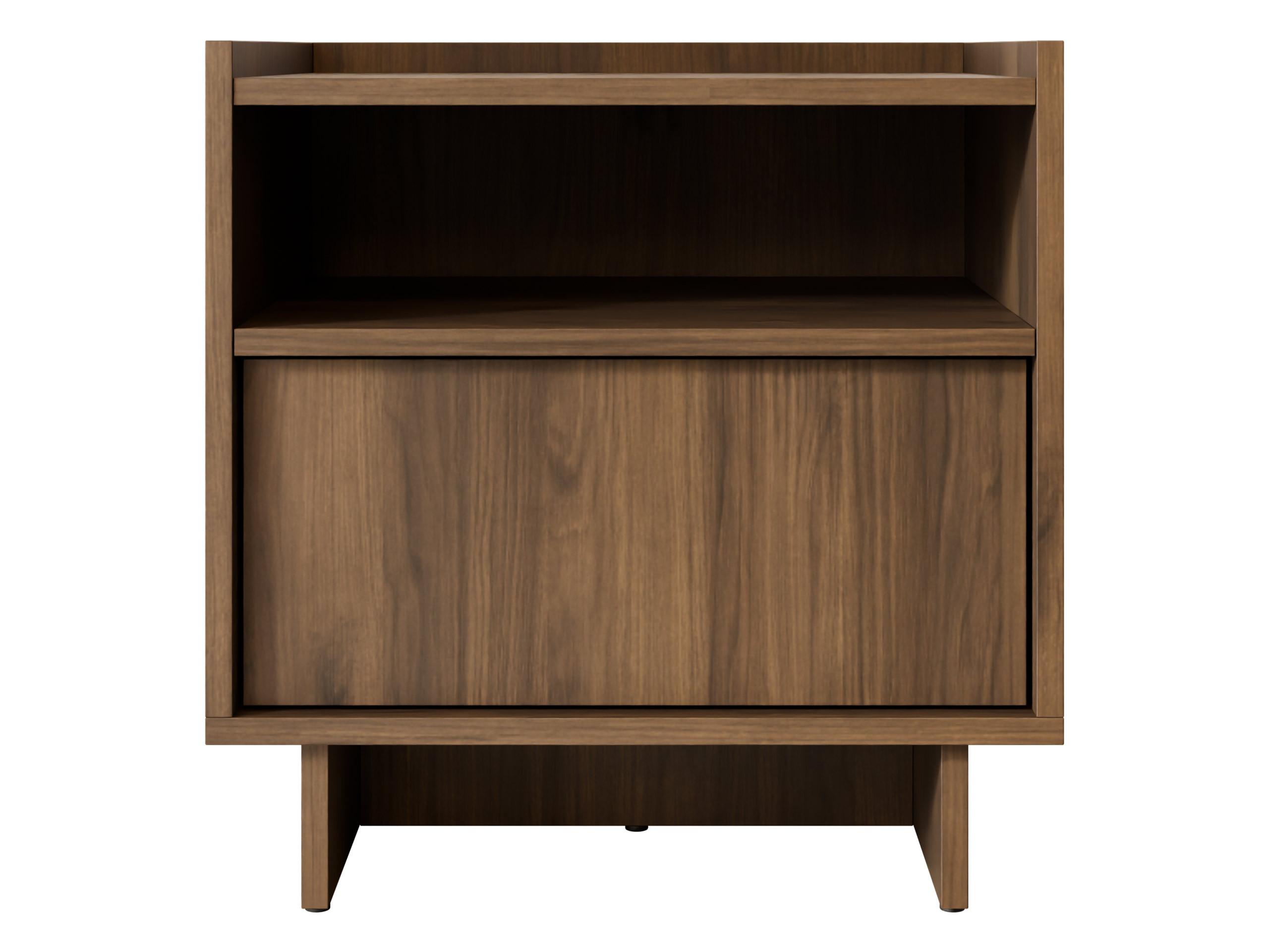 NACHTTISCH Yasumi S50 - Nussbaumfarben/Schwarz, Holzwerkstoff/Kunststoff (50/51/39cm) - MIRJAN24