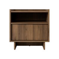NACHTTISCH Yasumi S50 - Nussbaumfarben/Schwarz, Holzwerkstoff/Kunststoff (50/51/39cm) - MIRJAN24