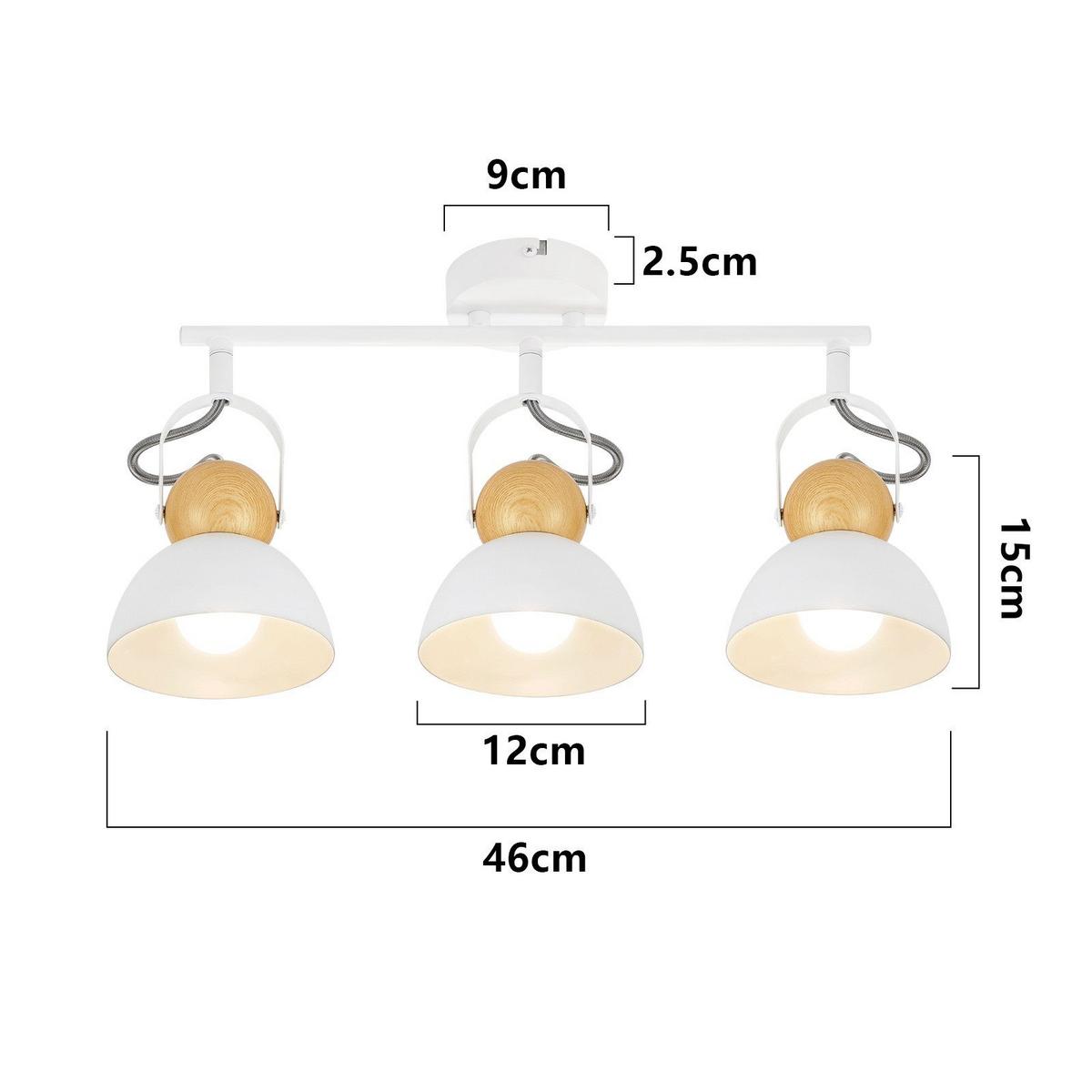 DECKENSTRAHLER Fox 3-flammig 46/21/15 cm - Weiß, Metall (46/21/15cm) - Nettlife