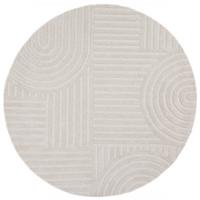 TEPPICH aus Wolle LEVEN in Elfenbein, geometrisch, Ø 160 cm - Champagner, Textil (160/160cm) - KADIMA DESIGN
