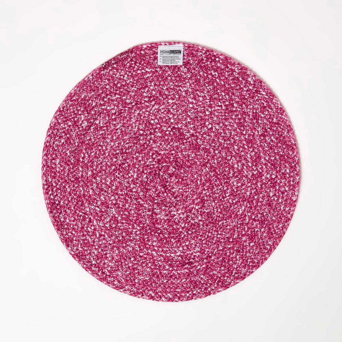 TISCHSET pink im 4er-Set, Platzsets rund geflochten, 40 cm - Pink, Textil (40/40cm) - Homescapes