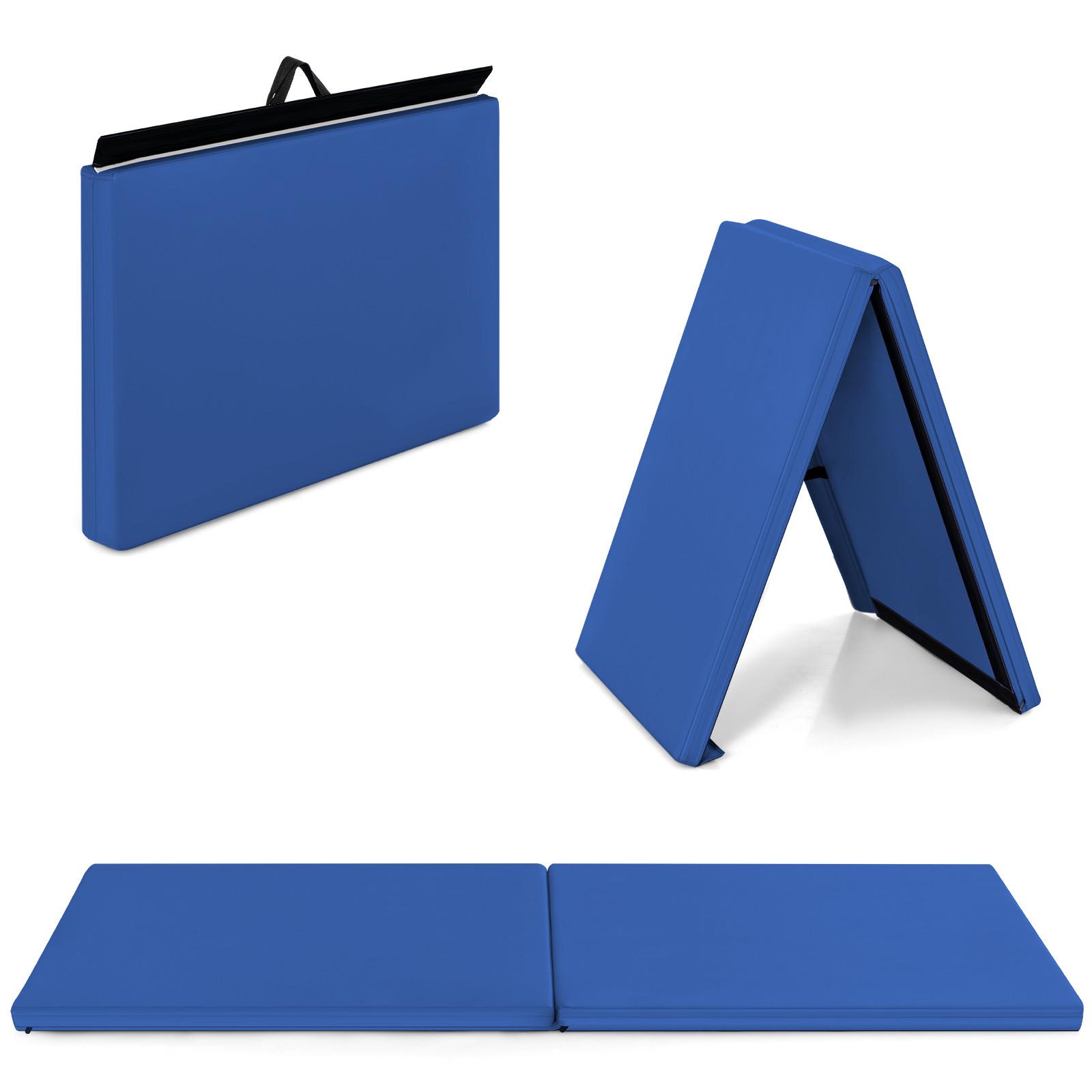 SPORTMATTE Blau - Blau, Leder (180/60cm) - COSTWAY