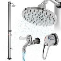SOLARDUSCHE 20L 210 cm Silber-Schwarz rund - Silberfarben, Kunststoff (12.5/210/15.5cm) - ML-DESIGN