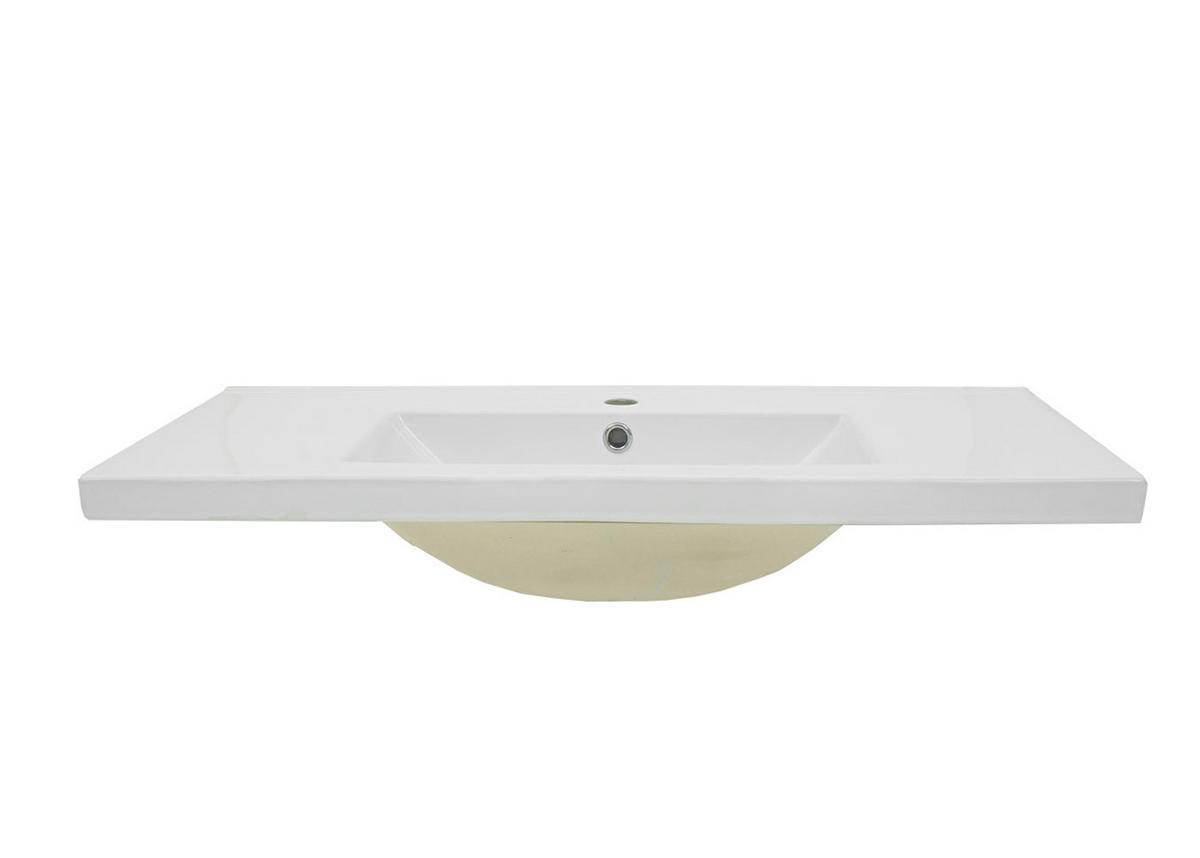 WASCHBECKEN eckig Weiß - Weiß, Keramik (81/17/47cm) - MCW