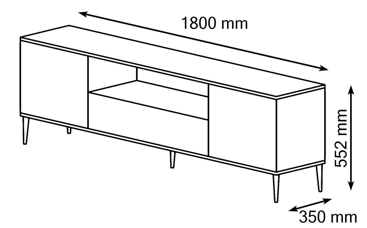 TV LOWBOARD Kaschmir, Gold 180/55/35 - Kaschmir, Holzwerkstoff (180/55/35cm) - RAUMHIRSCH FURNITURE