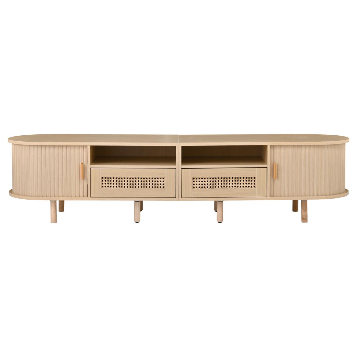 TV-SCHRANK Skandinavisch Oval 170 cm in Eiche-Optik - Eichefarben, Holz/Holzwerkstoff (170/40/40cm) - Urban Meuble