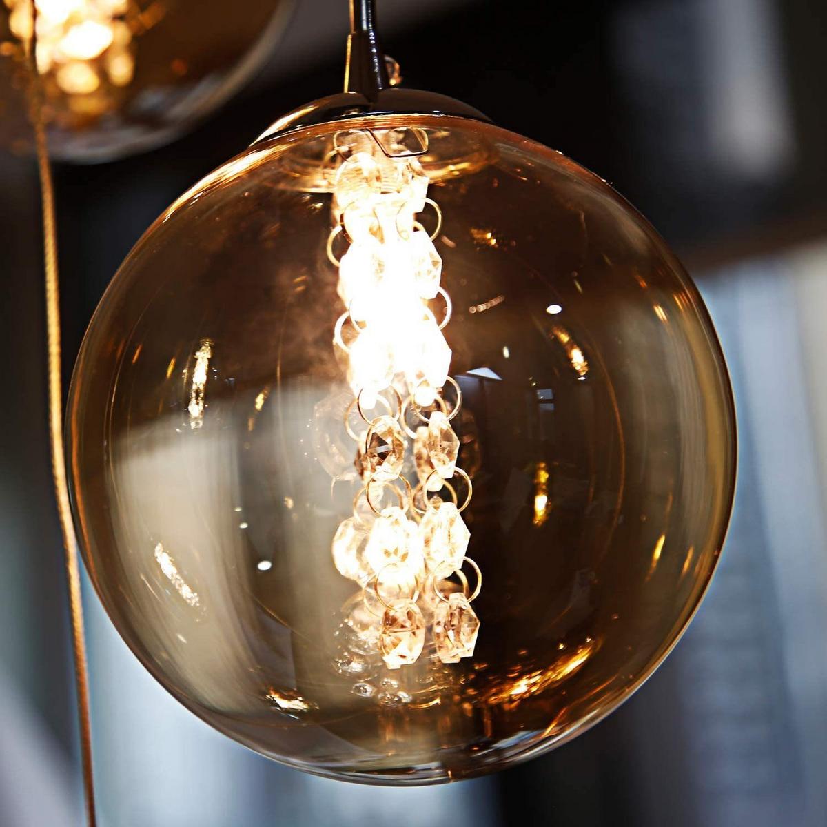 LED-HÄNGELEUCHTE Brilvind 30/30/150 cm - Bernsteinfarben, Glas (30/30/150cm) - ZMH