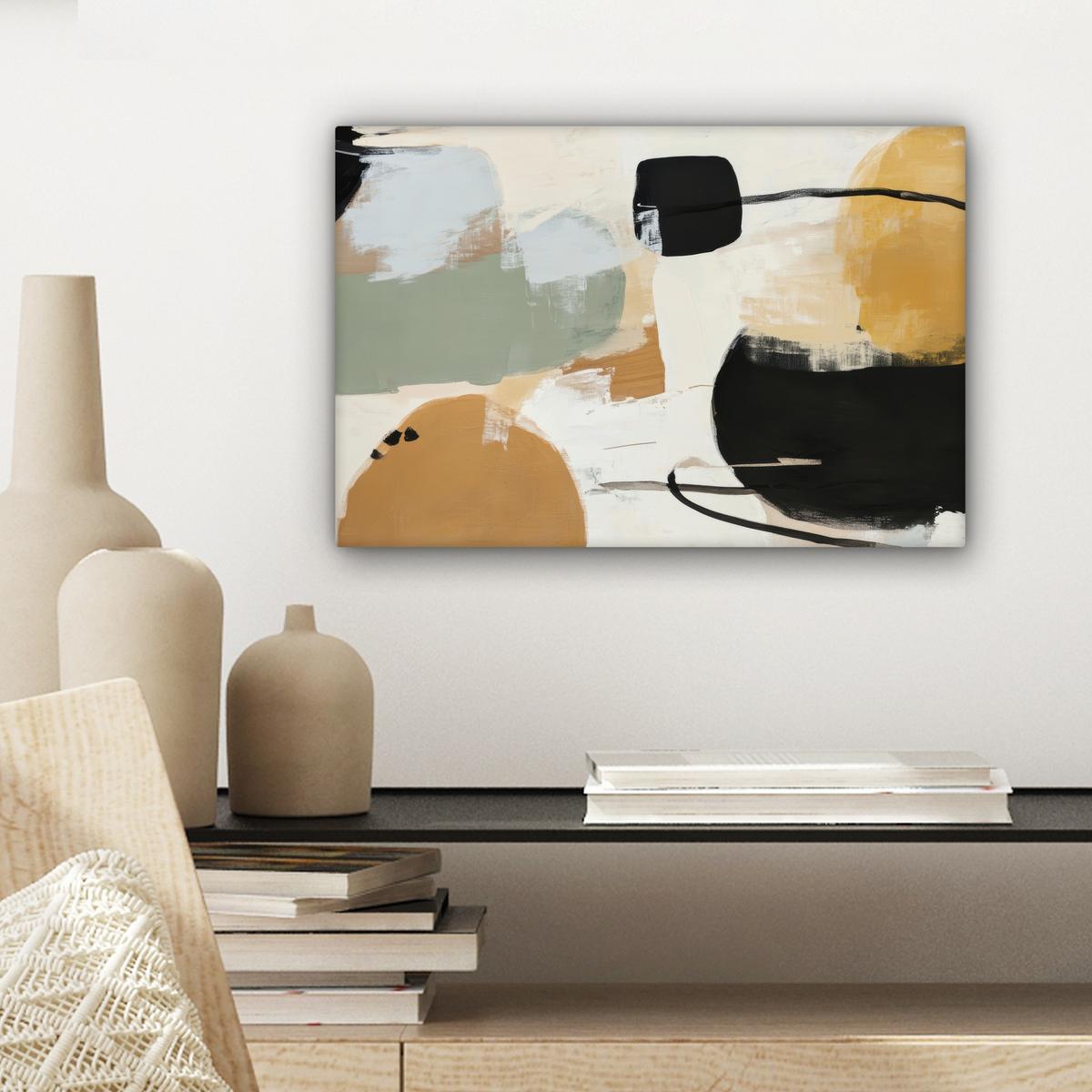 LEINWANDBILD Farbe - Abstrakt - Farben Deko Schlafzimmer 30x20 cm - Currygelb, Textil (30/20cm) - MuchoWow