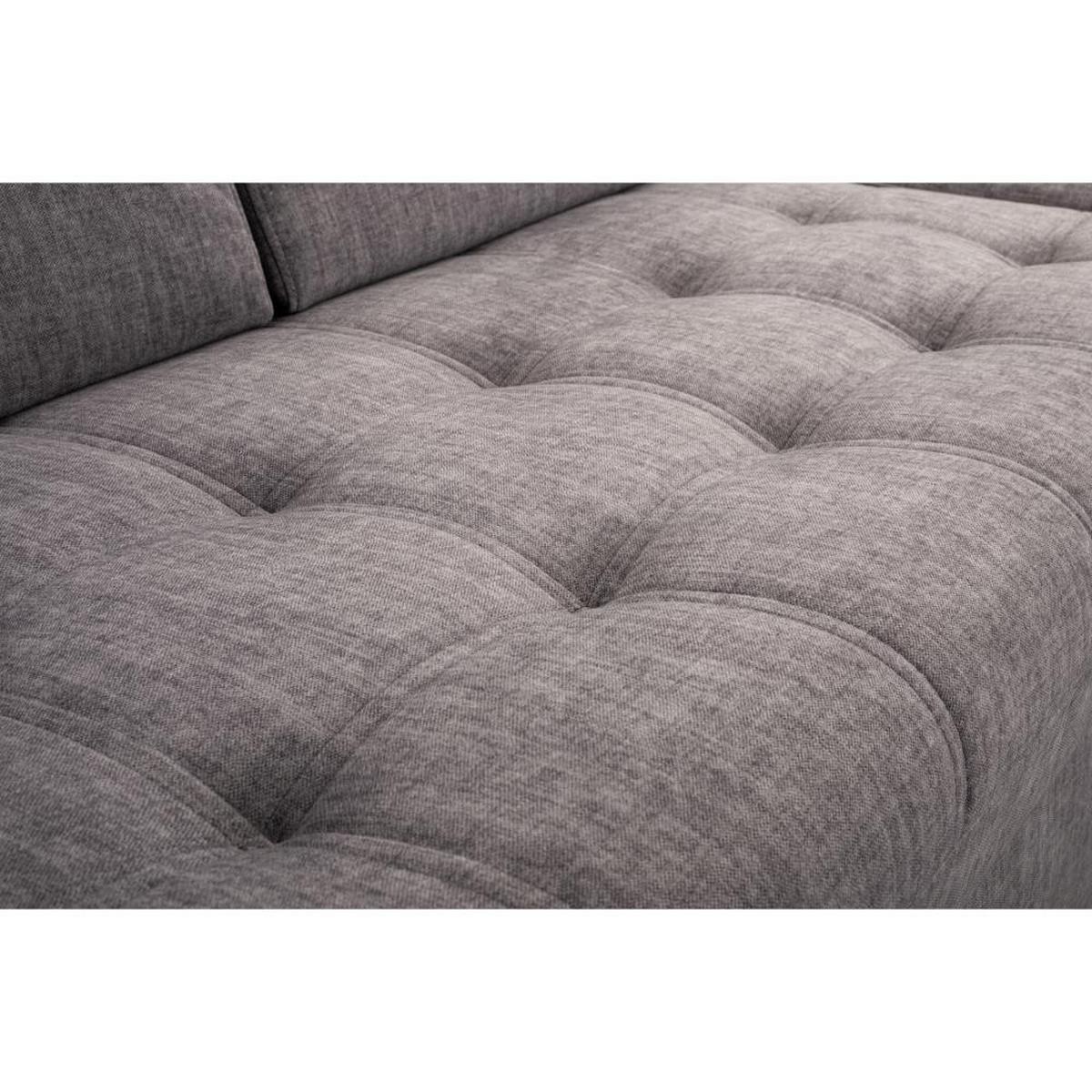 ECKSCHLAFSOFA Bianca hellgrau rechts - Chromfarben/Hellgrau, Textil (264/165cm) - Beautysofa