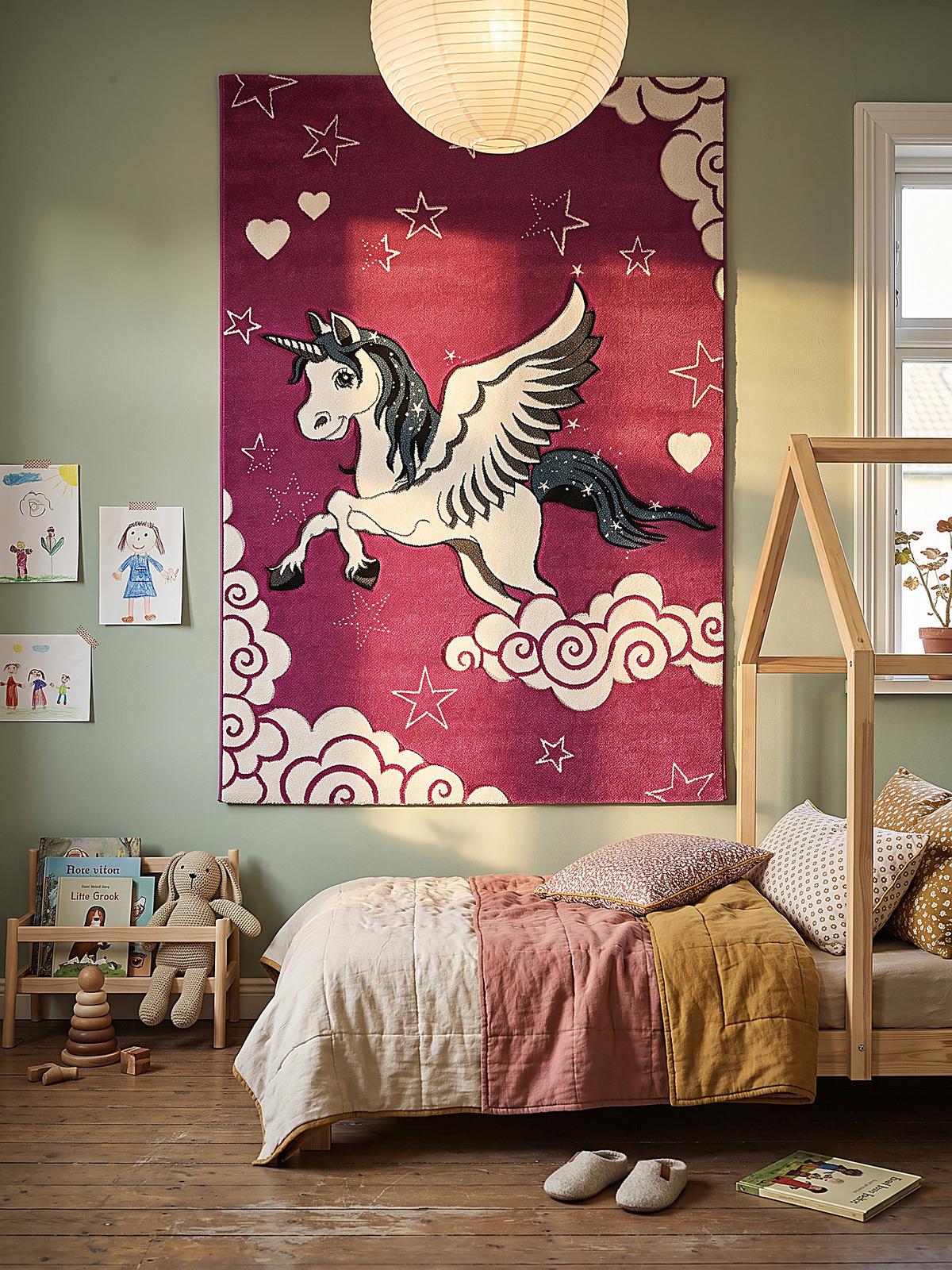 KINDERTEPPICH Kurzflor Sterne CASOLA Polypropylen Fuchsia 120 x 170 cm - Rosa, Textil (120/170cm) - KADIMA DESIGN