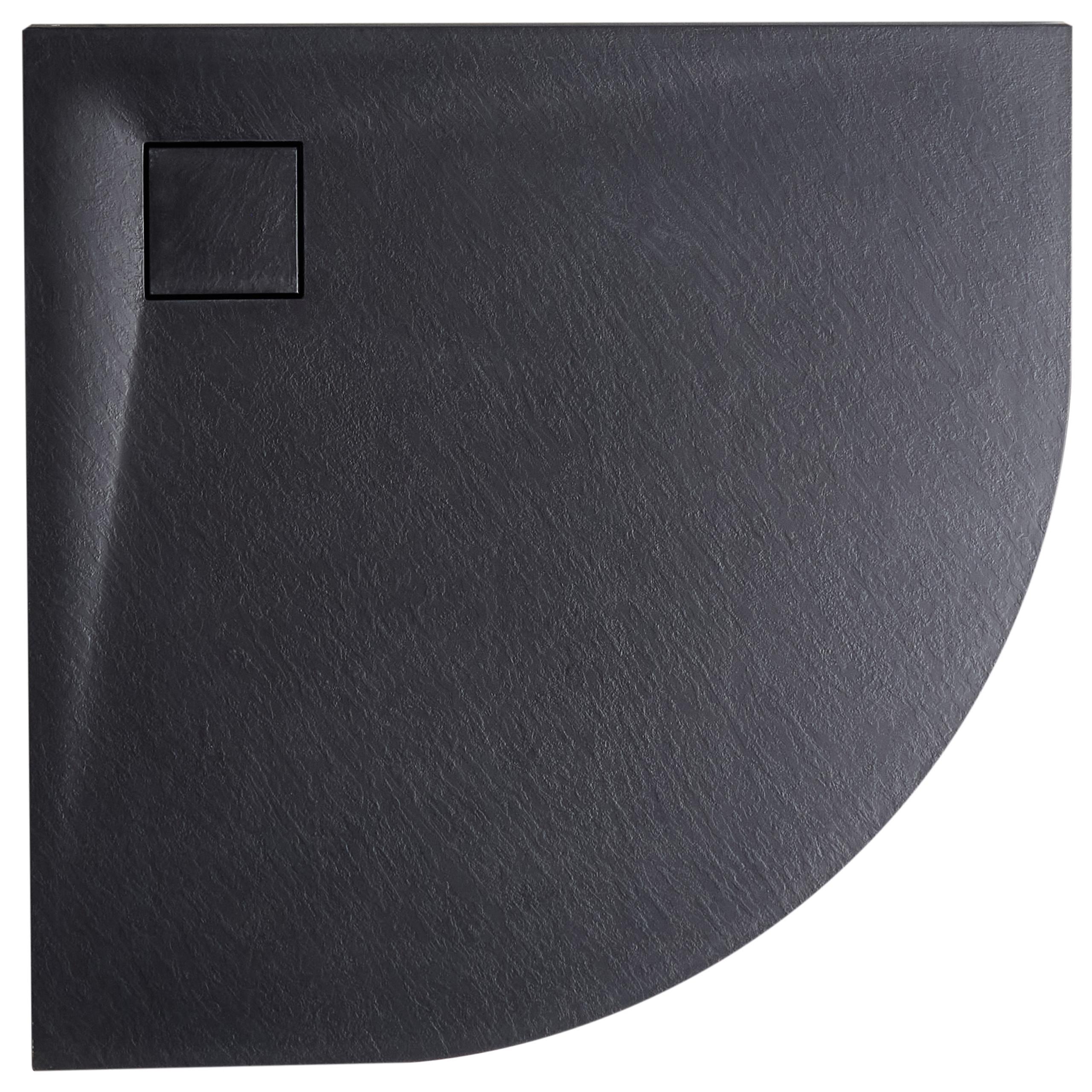 DUSCHWANNE 90/90/3 cm Schwarz Paron - Schwarz, Kunststoff (90/3/90cm) - Beliani