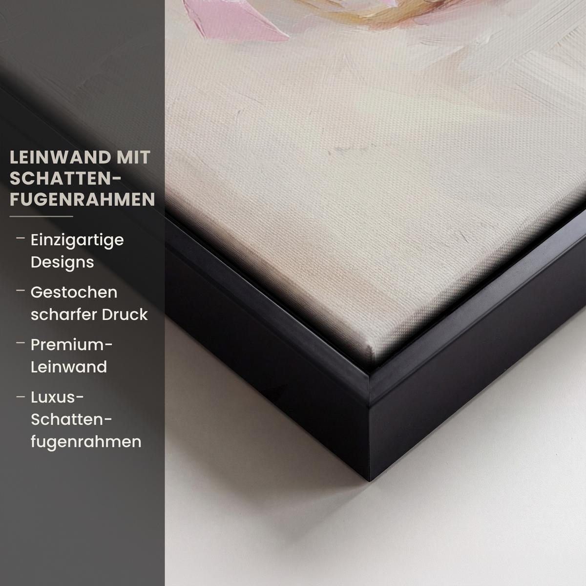 LEINWAND Bilder mit Rahmen - Korb - Eier - Rosa - 30x40 - Beige, Textil (30/40cm) - MuchoWow