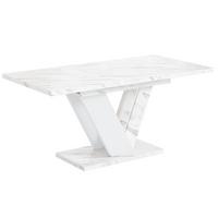ESSTISCH ausziehbar 120 -160x80x75 cm - Bianco Marble / White -CLASI - Weiß, Holzwerkstoff (120/80/75cm) - ALTDECOR