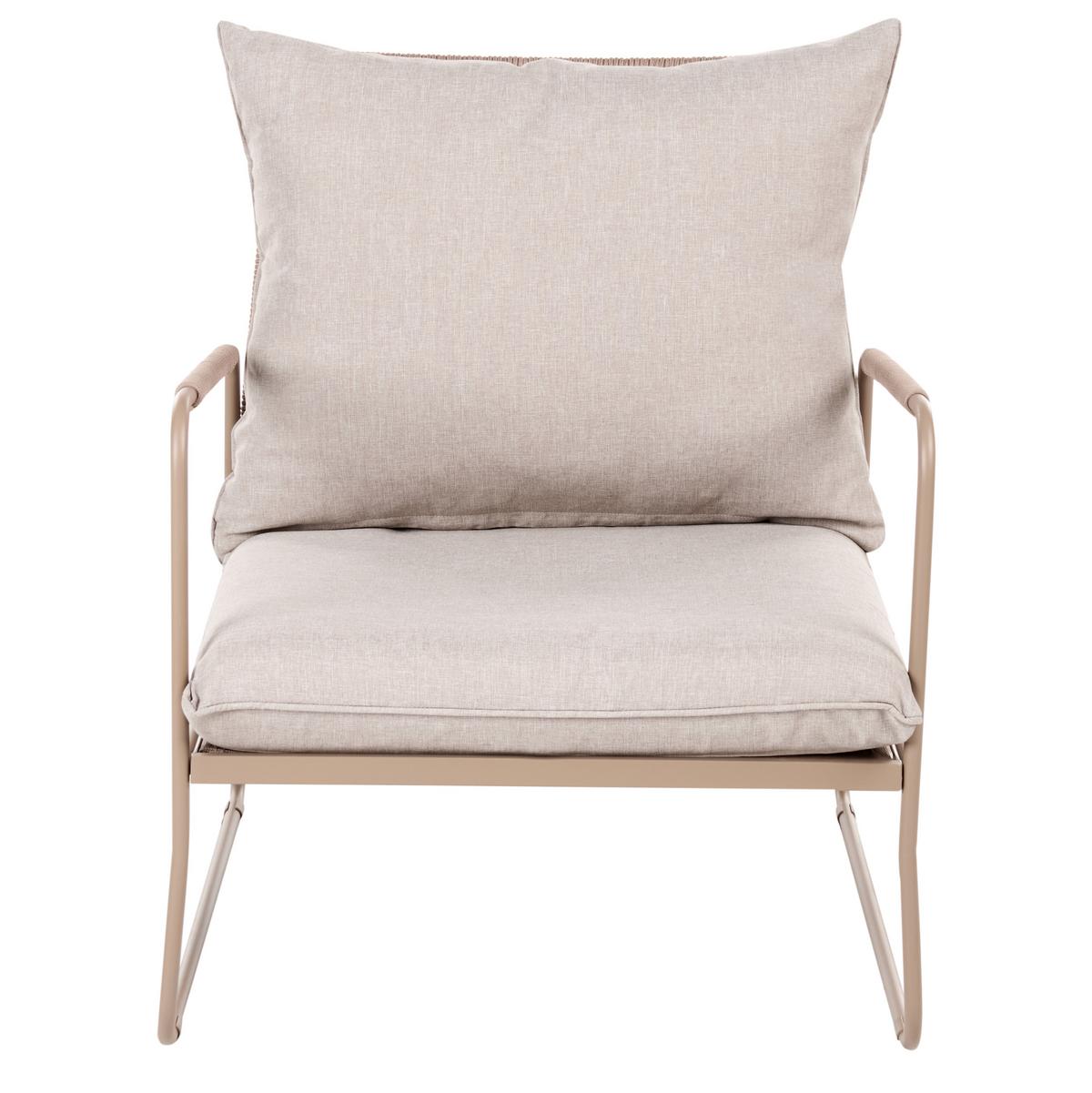LOUNGE-SET mit Tisch 4-Sitzer Metall Beige Acceglio - Taupe/Beige, Metall - Beliani