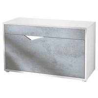 SCHUHSCHRANK Kolmio Beton Oxid Optik - Hellgrau, Holzwerkstoff (85/50/33cm) - Vladon