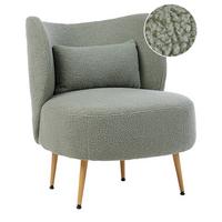 SESSEL mit Kissen Bouclé Grün Otsby II - Grün, Textil (60/76/55cm) - Beliani