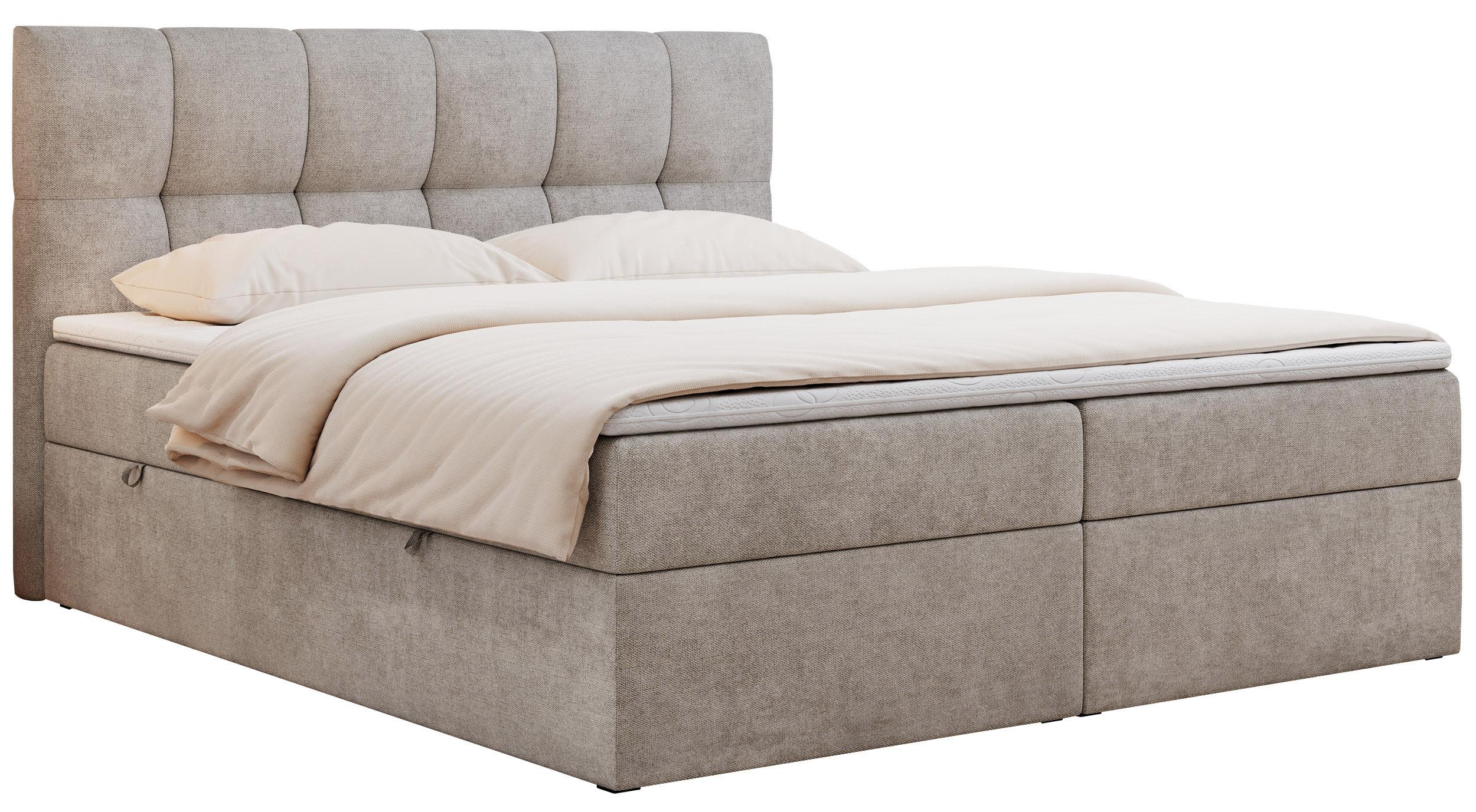 BOXBETT RICO 200/200 Beige Struktur - H3 - Beige, Holz/Textil (200/200cm) - MKS