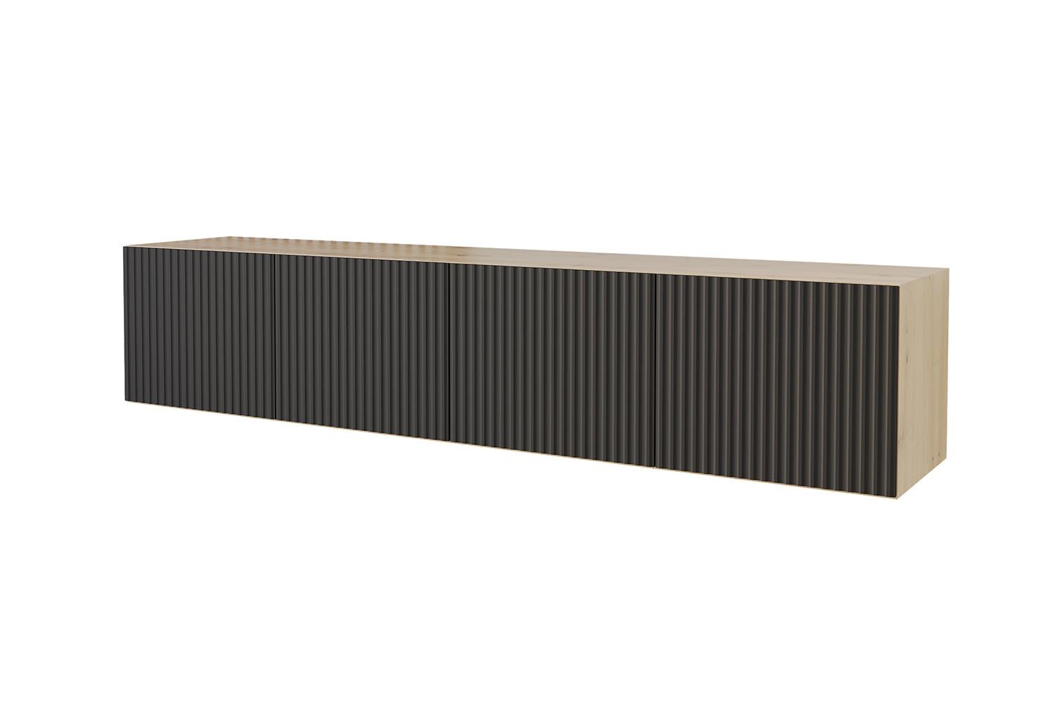 LOWBOARD NOA-2-W 2x100x40x40 cm - Artisan / Schwarz - Schwarz, Holzwerkstoff (200/40/40cm) - ALTDECOR