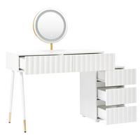 SCHMINKTISCH mit LED-Spiegel und Schubladen Weiß - Weiß, Holzwerkstoff (40/127/100cm) - Urban Meuble