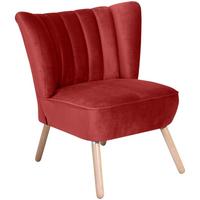 SESSEL Kadisha Bezug Samtvelours Buche natur / ziegel - Buchefarben/Kirschrot, Kunststoff (70/80/66cm) - 58aufmkessel