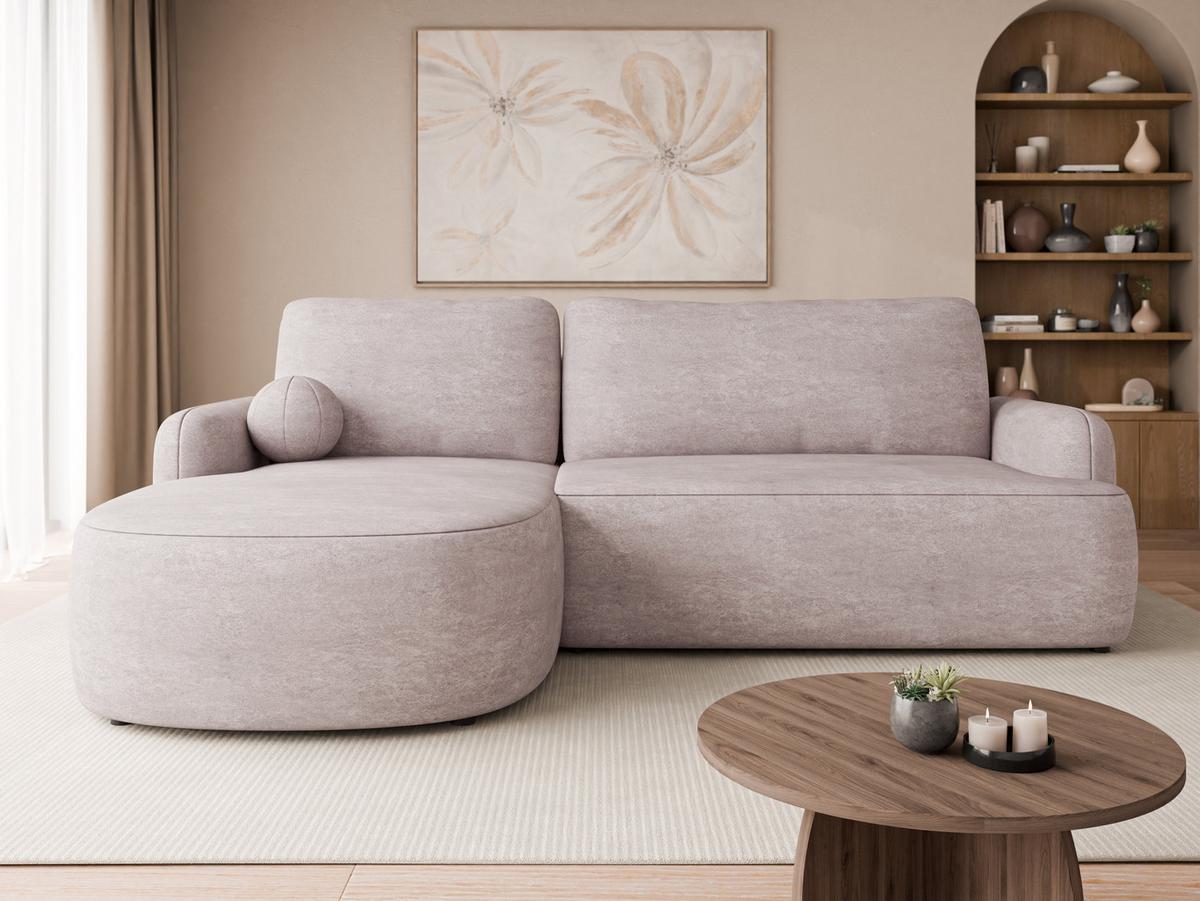 ECKSOFA Loridu Premium, Seite: Links - Hellrosa/Schwarz, Holz/Kunststoff (250/174cm) - MIRJAN24