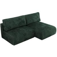 ECKSCHLAFSOFA VIVO L Grün Cord - rechts - Schwarz/Grün, Kunststoff/Textil (150/223cm) - MKS
