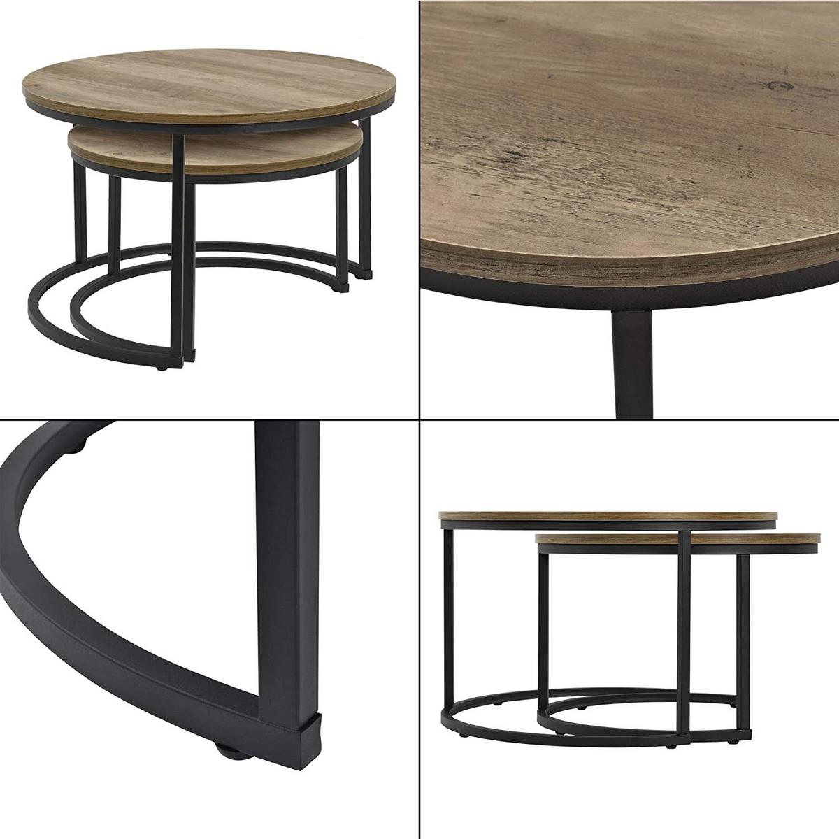 COUCHTISCH Christchurch im 2er Set - Braun, Holzwerkstoff (74/74/47cm) - [en.casa]