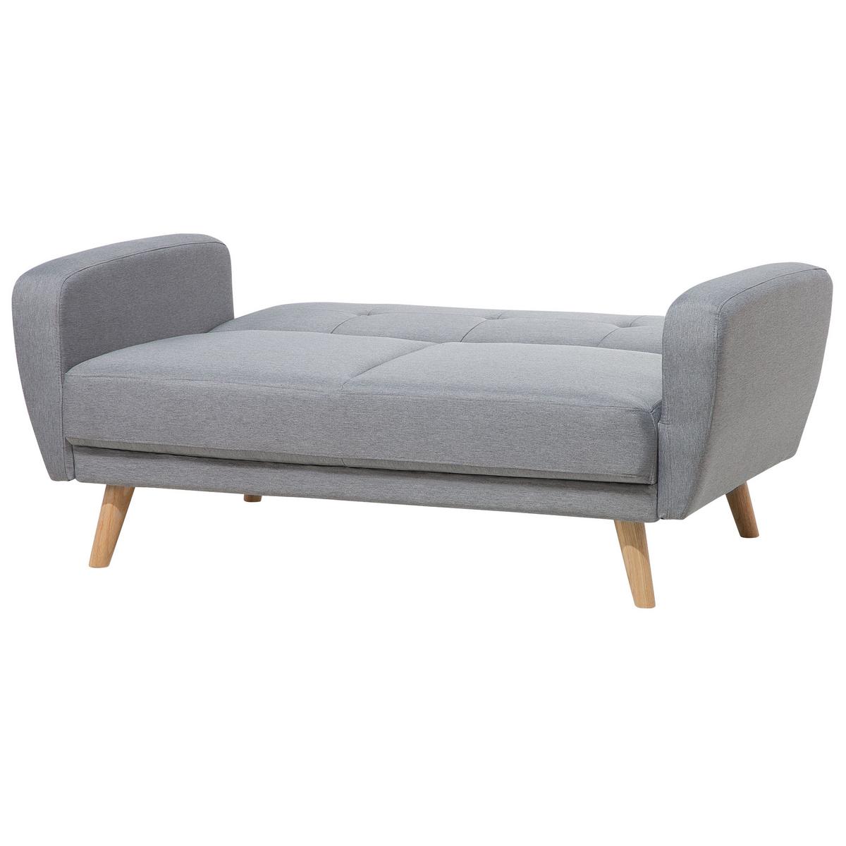 2-SITZER-SCHLAFSOFA Polyester Grau Florli - Hellgrau, Textil (155/82/85cm) - Beliani