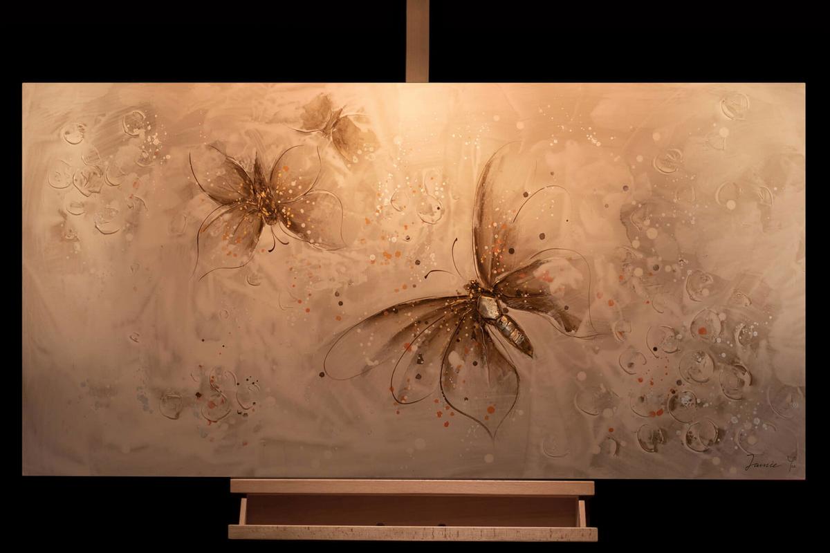 ACRYLBILD HANDGEMALT 120/60 cm - Braun, Holz/Textil (120/60cm) - KUNSTLOFT