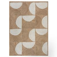 JUTETEPPICH handgewebt HOLT, geometrisch, Natur, 200 x 290 cm - Beige, Textil (290/200cm) - KADIMA DESIGN