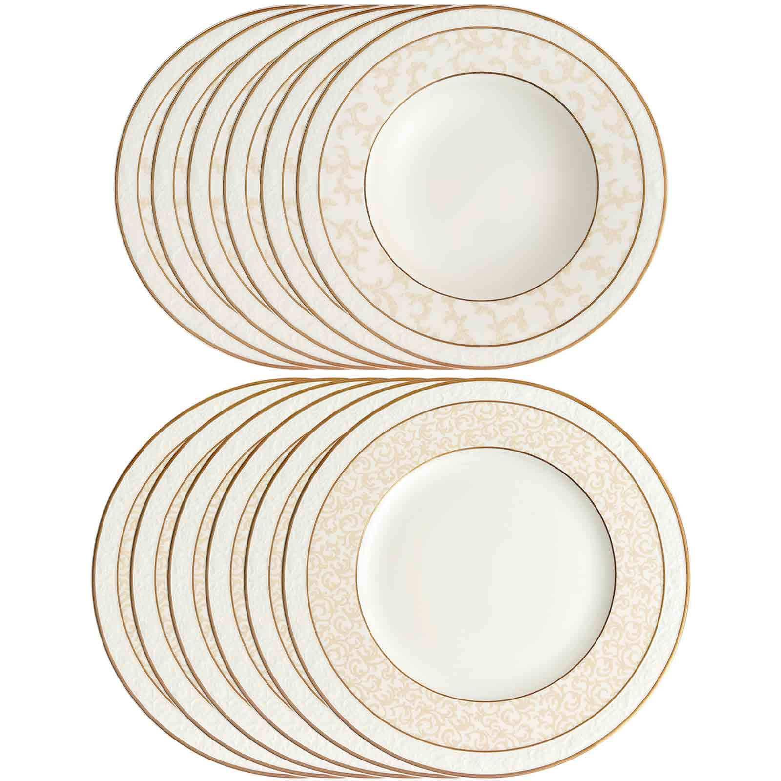 TAFELSERVICE Ivoire weiß-gold 12-tlg. - Goldfarben/Weiß, Keramik (2/2/2cm) - Villeroy & Boch
