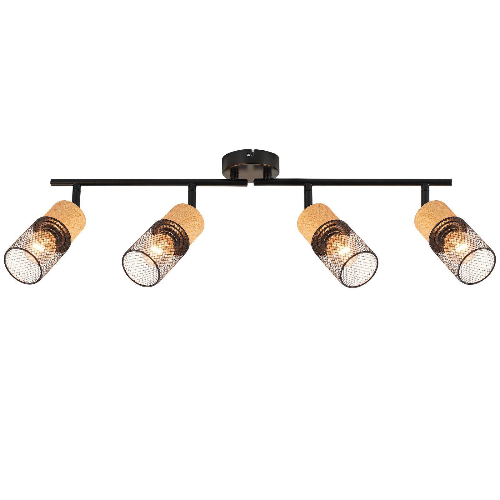 DECKENSTRAHLER Wilhelmshaven 4-flammig 62.5/9/23 cm - Schwarz, Metall (62.5/9/23cm) - Nettlife