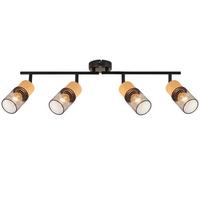 DECKENSTRAHLER Wilhelmshaven 4-flammig 62.5/9/23 cm - Schwarz, Metall (62.5/9/23cm) - Nettlife