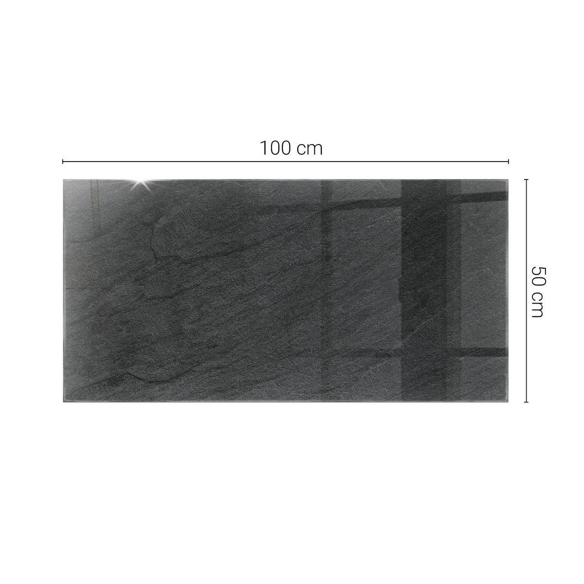 TISCHPLATTE 60x60 cm Natürliche Steinstruktur - Schwarz, Glas (0.4/100/50cm) - TULUP