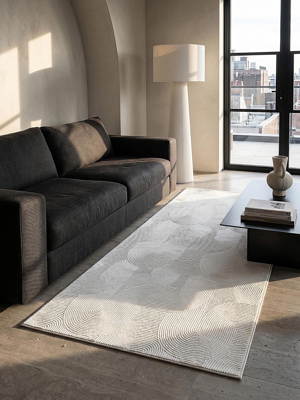 TEPPICHLÄUFER Antirutsch Geometrisch DALAR Polypropylen Weiß 80 x 300 cm - Weiß, Textil (80/300cm) - KADIMA DESIGN